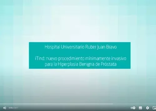 Información sobre iTind como tratamiento innovador para la hiperplasia prostática benigna.