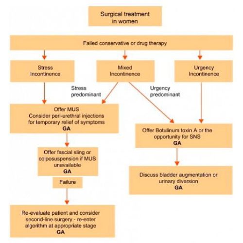 Algoritmo del manejo quirúrgico de la IU